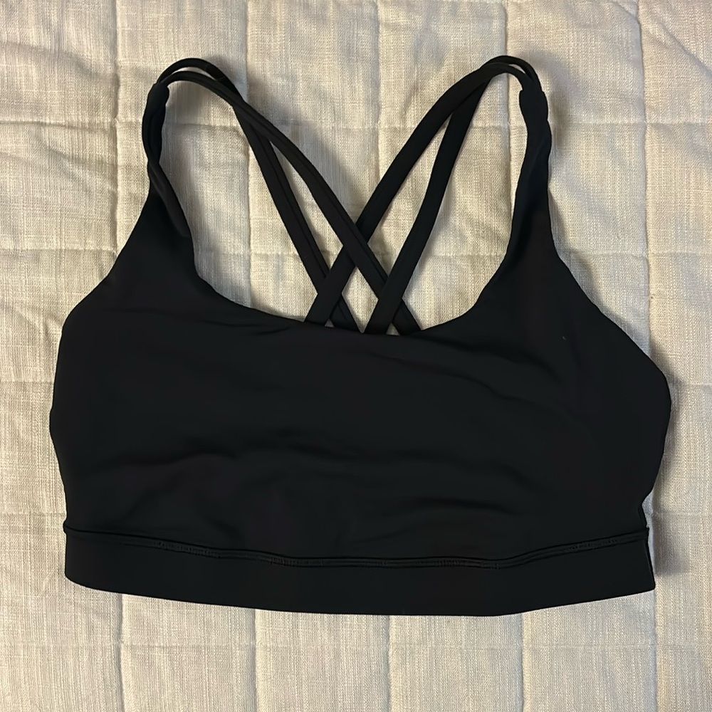 EUC Lululemon energy bra black size 8